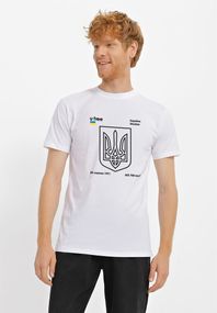 Футболка чоловіча біла з принтом "Герб", 3XL