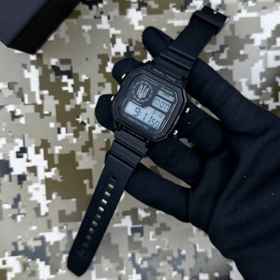 Годинник наручний Patriot 010BKUASI Тризуб срібло Чорні + Коробка. | Зображення 1