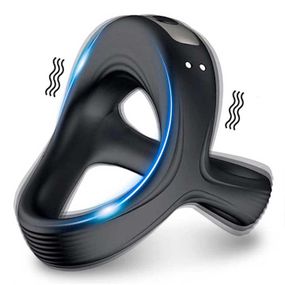 Тройное эрекционное виброкольцо на пенис и мошонку USB