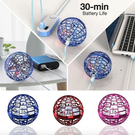 Летающий шар спиннер светящийся FlyNova Pro Gyrosphere, Летающий спиннер flying fidget KR-573 spinner, спиннер | Зображення 8