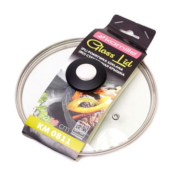 Кришка скляна Kamille Dominica Black Ø18см