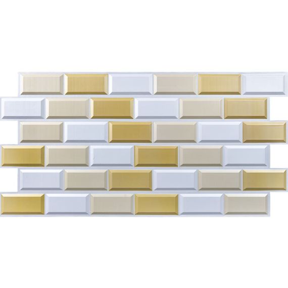 Декоративна ПВХ панель біло-бежева клінкерна цегла 960х480х4мм SW-00001430 | Зображення 2