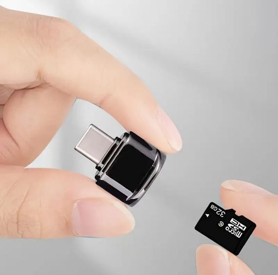 Компактний, високошвидкісний кардрідер Type-C → MicroSD/TF. Чорний | Зображення 5