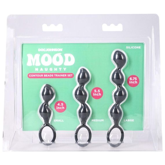 Набір анальних іграшок Doc Johnson Mood Naughty Contour Beads Trainer Set Sex Aura | Зображення 4