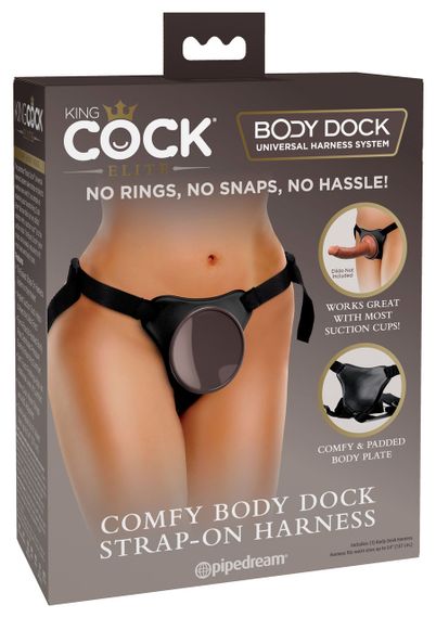 Крепление для страпона вакуумное Pipedream King Cock Elite Body Dock на ремнях, коричневое с черным sexstyle | Зображення 7