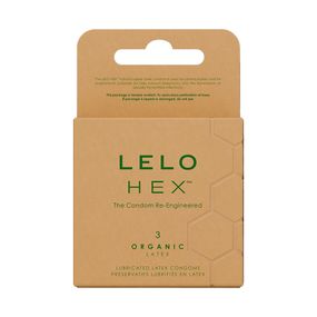 Презервативи LELO HEX Condoms Organic 3 Pack, тонкі та суперміцні