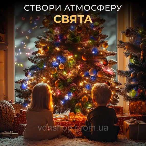 Гірлянда роса на пульті 200 метрів на 2000 led світлодіодів крапля на зеленому дроті мультиколор 2000L200MGML | Зображення 6