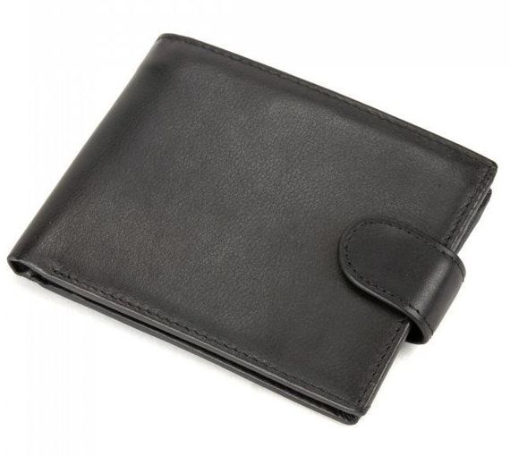 Кожаное мужское портмоне Tiding Bag, черный