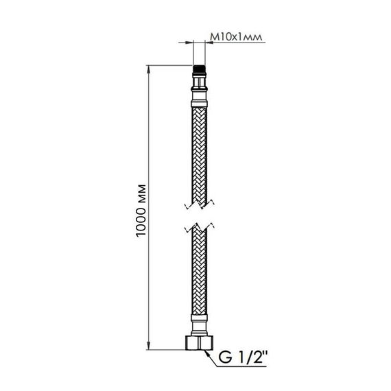 Шланг для під'єднання змішувача Thermo Alliance Standart (пара) 100 см NYLON M10x1/2"В TAS386W100 | Зображення 1