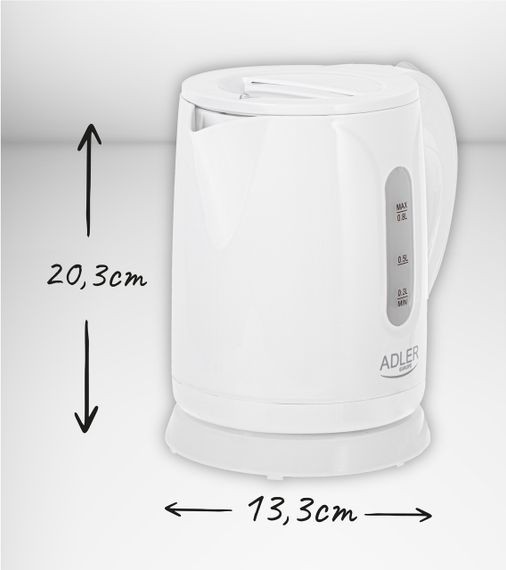 Электрочайник Adler AD 1371 белый 0,8 л, 850 Вт | Зображення 5