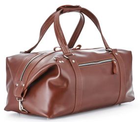 Шкіряна дорожня сумка Skin and Skin Stout M 45x22x23 см Коньячна (BB01MCO)