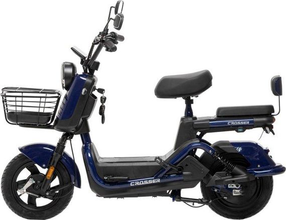 Електроскутер Crosser CR-2 800W 60 V 24 Ah, електровелосипед до 55 км/год, графеновий акумулятор, 2 місця Синій | Зображення 7