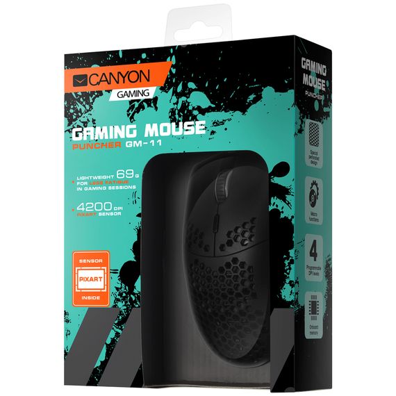 Мишка Canyon Puncher GM-11 USB Black (CND-SGM11B) | Зображення 4