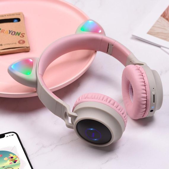 Бездротові навушники HOCO W27 Cat ear wireless headphones Gray | Зображення 3