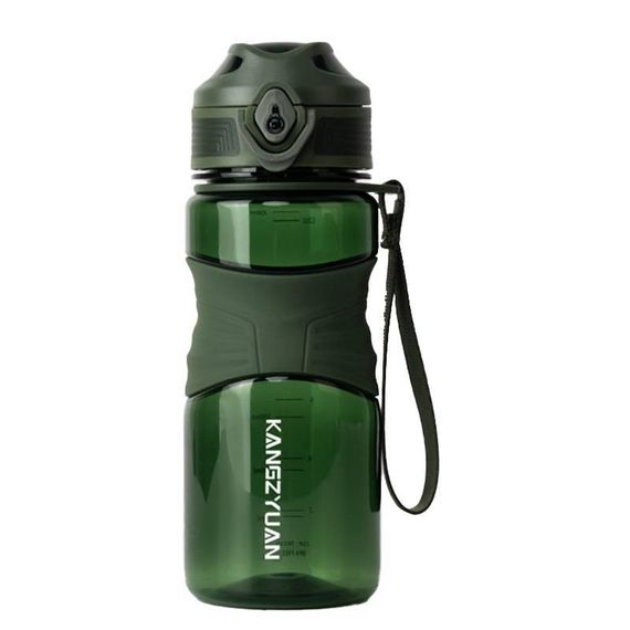 Пляшка KANGZYUAN 450 мл — Зелена Tritan BPA-free, ударостійка, спортивна з ергономічною кришкою | Зображення 1