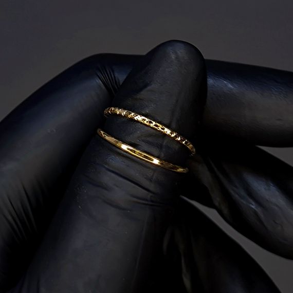 Кольцо #53 для фото ногтей (маникюра) цвет золото