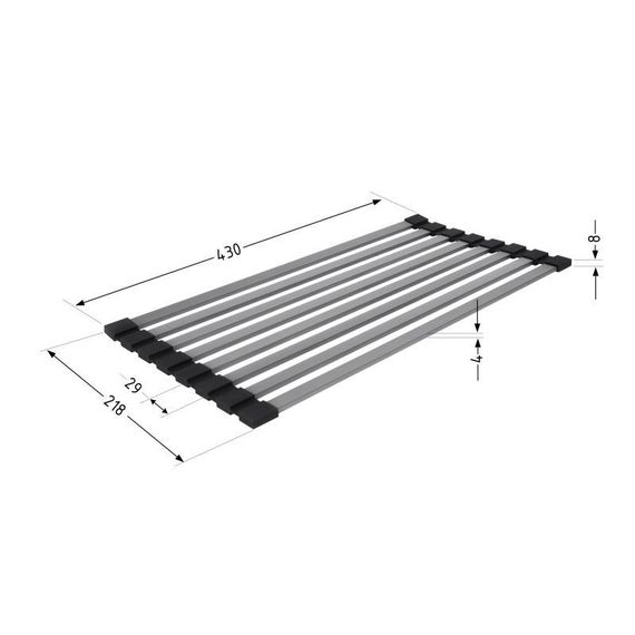 Сушарка на кухонну мийку Lidz Acsis LA12 Black, плоска основа, для посуду 430х218 мм LDACSLA12BLM49766 | Зображення 1