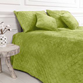 Покрывало полуторное ТЕП Velour Ромб круглый 4-00515-22446 150х210 см салатовое