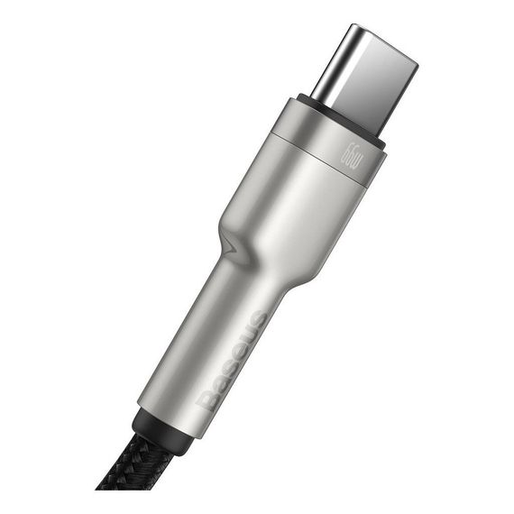 Дата кабель USB 3.1 AM to Type-C 0.25m CAKF 6.0A 66W Cafule Series Metal Data Cable Black Baseus (CAKF000001) | Зображення 3