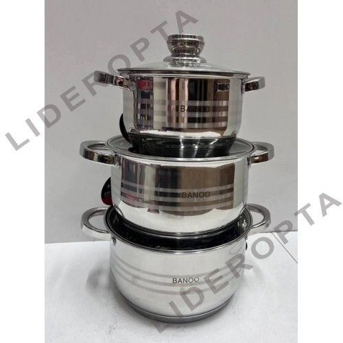 Набір посуду з нержавіючої сталі з енергоефективним 9-шаровим дном. | Зображення 3