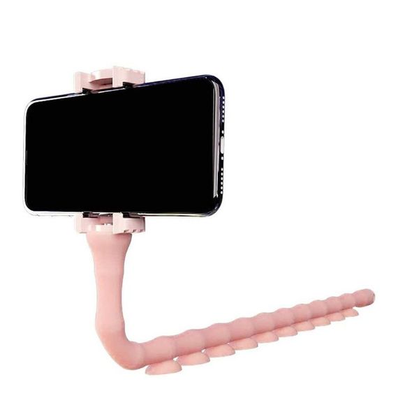 Гнучкий тримач для телефону з універсальними присосками Cute Worm Lazy Holder. Колір: рожевий | Зображення 6