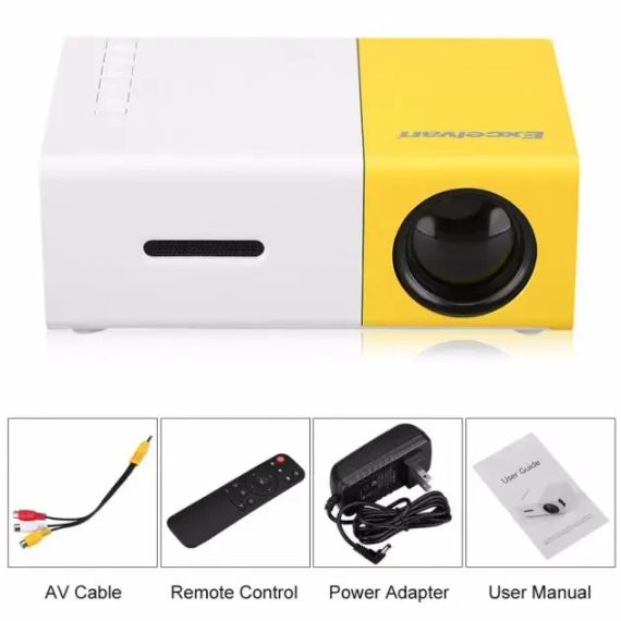 Мультимедійний портативний проєктор UKC YG-300 з динаміком White/Yellow | Зображення 2