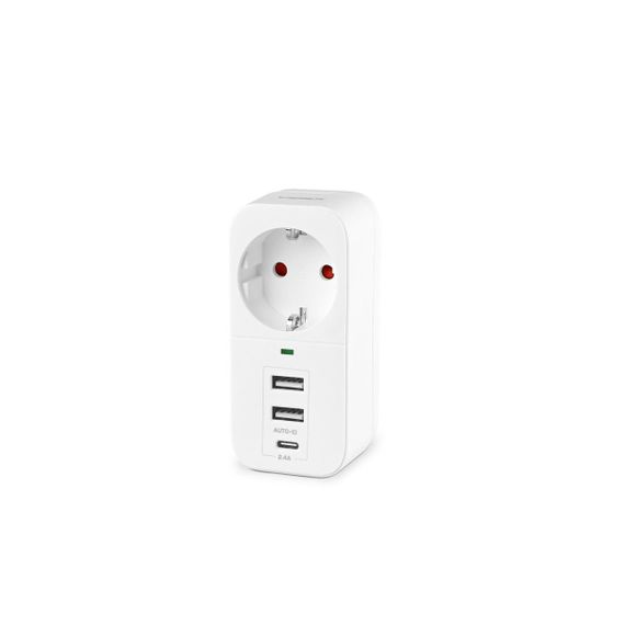 Мережевий адаптер VIDEX ONCORD з/з 1п 2.4A 2USB+USB-C White | Зображення 1