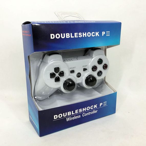 Игровой беспроводной геймпад Doubleshock PS3/PC аккумуляторный джойстик с функцией вибрации. LS-551 Цвет: белый | Зображення 4