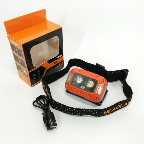 Ліхтар акумуляторний для риболовлі WH-0218-XPG(white+yellow)+SMD(red), Надійний налобний ліхтар HM-36 | Зображення 1