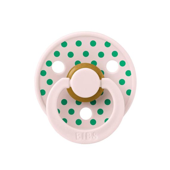Соска пустушка BIBS Polka Colour Latex кругла 6-18 міс  Petal / Cactus