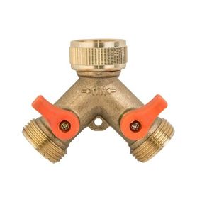 Трійник Bradas BRASS латунний з внутрішньою різьбою 3/4", 2 кульових крана зовнішня різьба 3/4" BR-2234