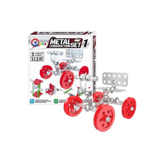 Дитячий "Конструктор металевий" ТехноК 6399TXK, 112 деталей | Зображення 1