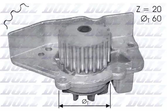Насос водяний CITROEN/FIAT/PEUGEOT BX/Cinquecento/405 0,7-1,9 82-04, DOLZ (N405) | Зображення 2