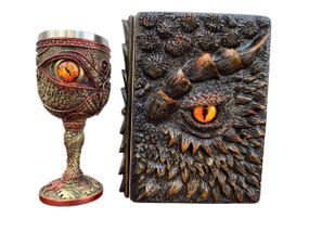 Подарунковий набір Келих 3D Око Orange і Блокнот 3D «Жар Серця Дракона»