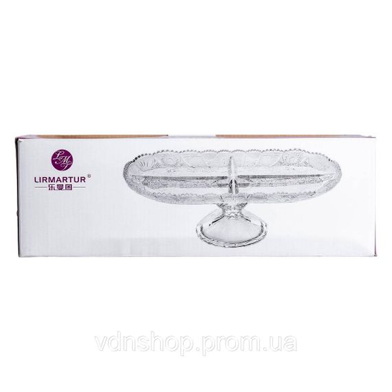 Фруктовниця скляна на ніжці 33.5х15х10.5 см овальна ваза для фруктів HP-YH-84 | Зображення 5