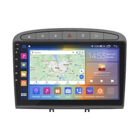Штатная магнитола 9" Lesko для Peugeot 308 I Рестайлинг 2011-2015 4/64Gb CarPlay 4G Wi-Fi GPS Prime Пежо