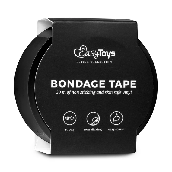 Бондажна стрічка - EasyToys Fetish Collection Black Bondage Tape 20 м Sex Aura