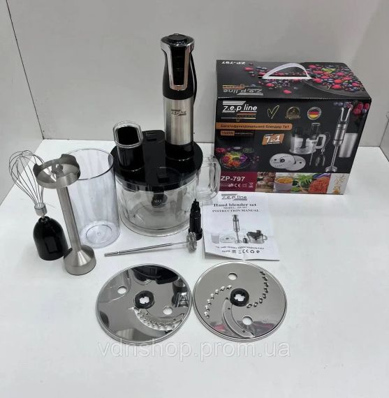 Блендер Zepline ZP-797 1500 Вт 7в1 черный | Зображення 1