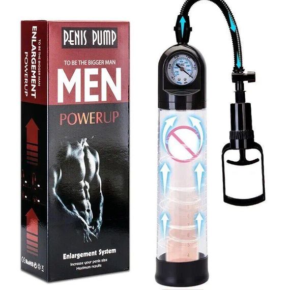 Вакуумна помпа Men Powerup зі стрілковим манометром і ручним насосом Sex Aura | Зображення 1