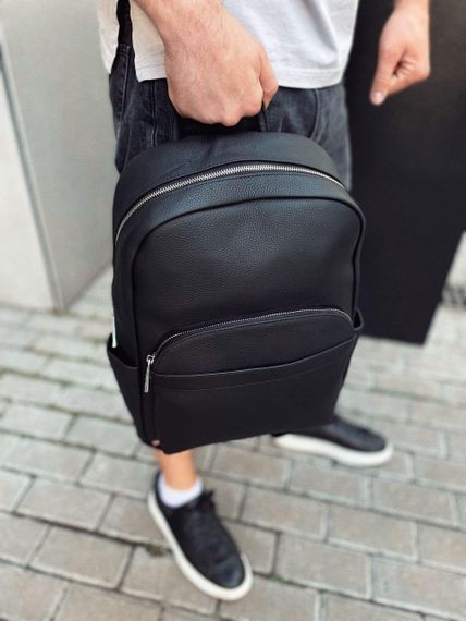 Чоловічий міський шкіряний рюкзак чорний Tiding Bag 60320 | Зображення 8