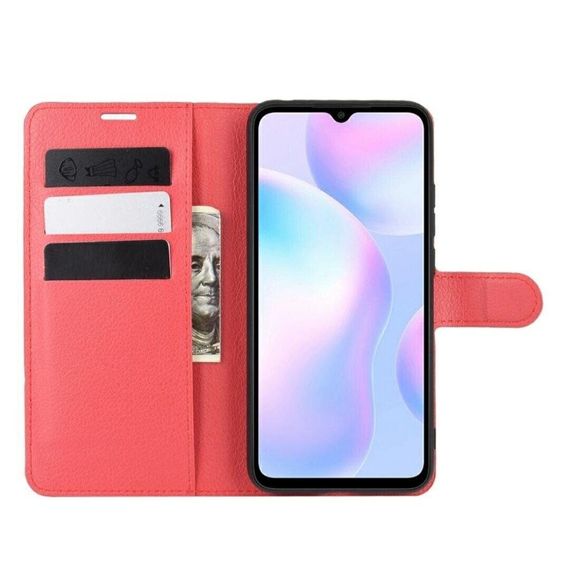 Чохол книжка з кишенями для карт на Xiaomi Redmi 9A колір Червоний | Зображення 1