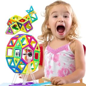 36 деталей Магнітний конструктор, дитячий 3Д конструктор, конструктор магнітний у валізі