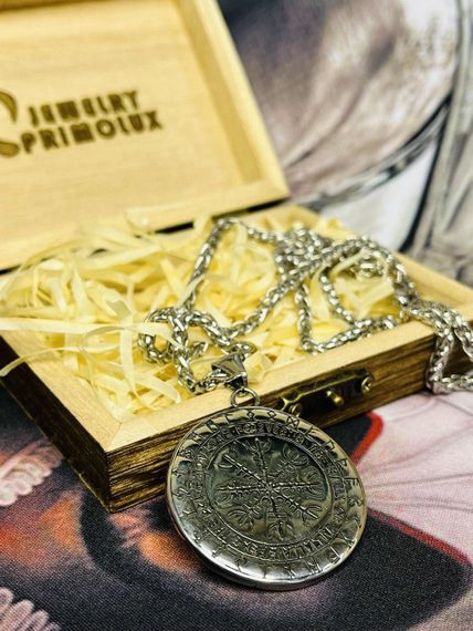 Кулон підвіска Vikings Valknut амулет у скандинавському стилі з ланцюжком - Silver | Зображення 5