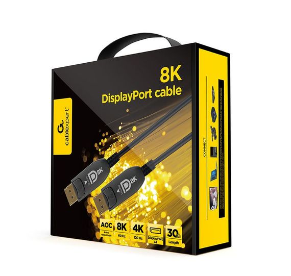 Кабель Cablexpert CC-DP8K-AOC-30M, DisplayPort V.1.4, вилка/вилка, з позолоченими контактами, 30 м | Зображення 2