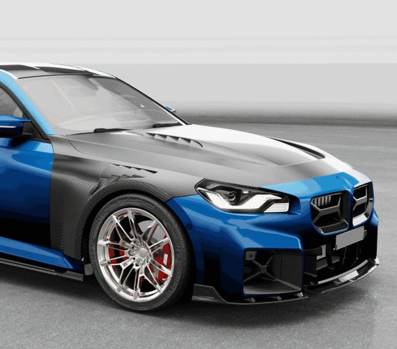 Накладка на передній бампер Lip V2 (для G87, Карбон) для BMW 2 серія G42 2021- рр | Зображення 1