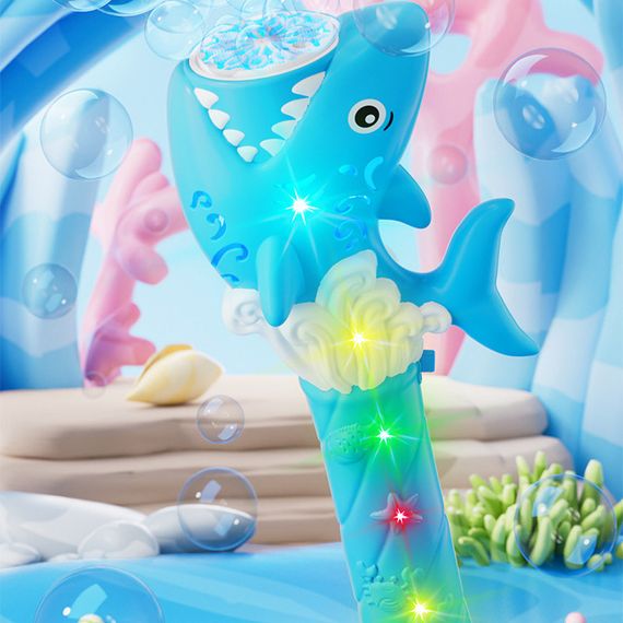Пістолет з мильними бульбашками H038 Shark + bottle 50ml Light Blue | Зображення 1