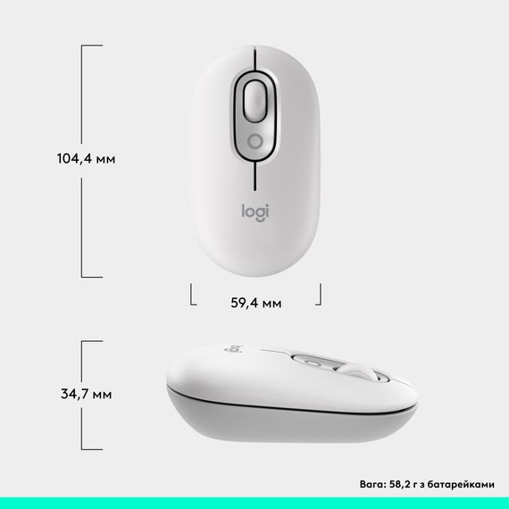 Мишка Logitech POP Mouse With Emoji Bluetooth Off-White (910-007411) | Зображення 7