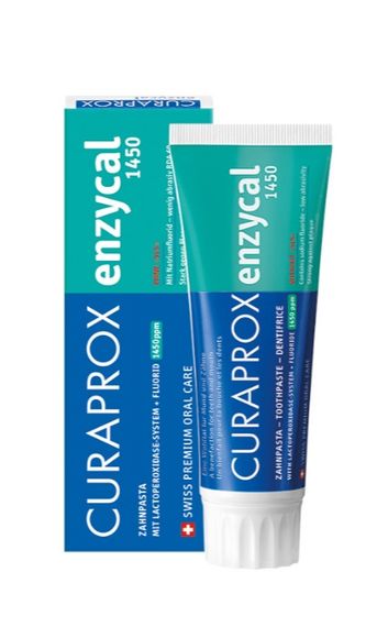 Зубна паста ферментна Curaprox Enzycal 1450 з підвищеним фтором, 75 мл., RDA - 60 | Зображення 1