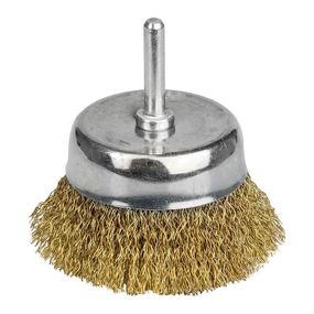 Щітка дротяна чашеобразная Sigma Ø100мм хвостовик Ø6мм (латуньованна) (9015101)