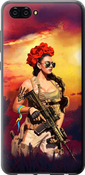 Чехол на Huawei Nova 2S Украинка с оружием "5316u-1388-17620"